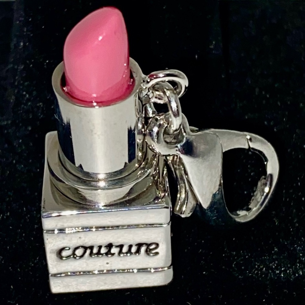 Juicy Couture silver tone and pink lipstick charm - Picture 5 of 9